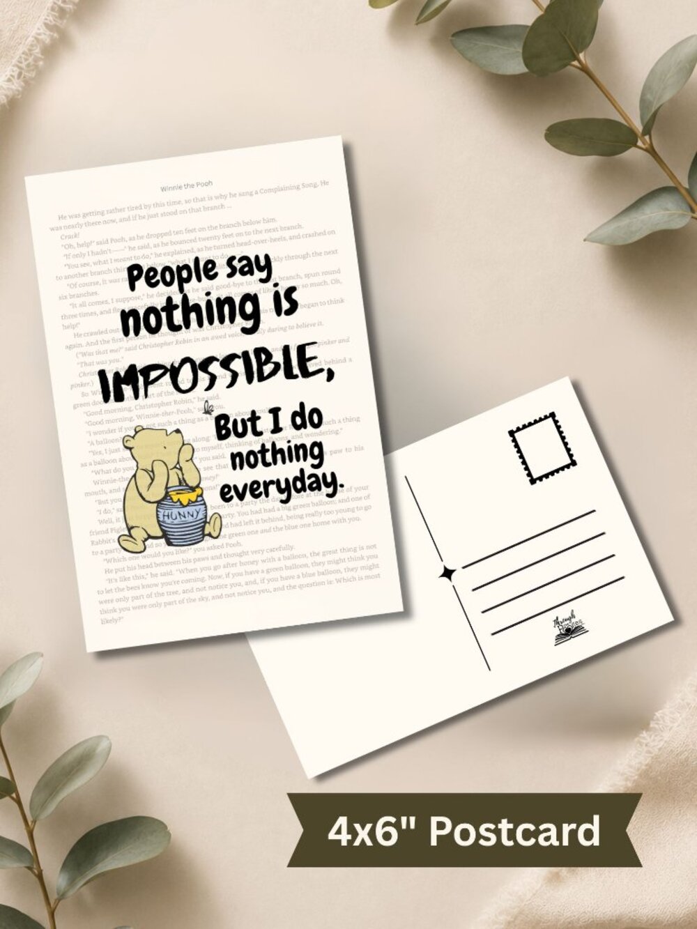 Winnie the Pooh Book Page Postcard Mini Art Print